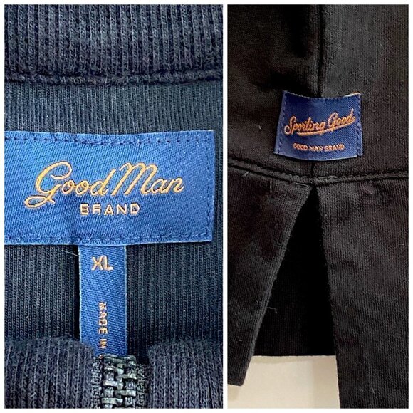 NWT GoodMan Brand Sweater French Terry Half Zip  Black Sweater size XL - Picture 8 of 9